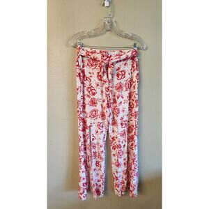 Dizzy Gal Rayon Dress Pants with Slits Women's SZ Medium Romantic Roses